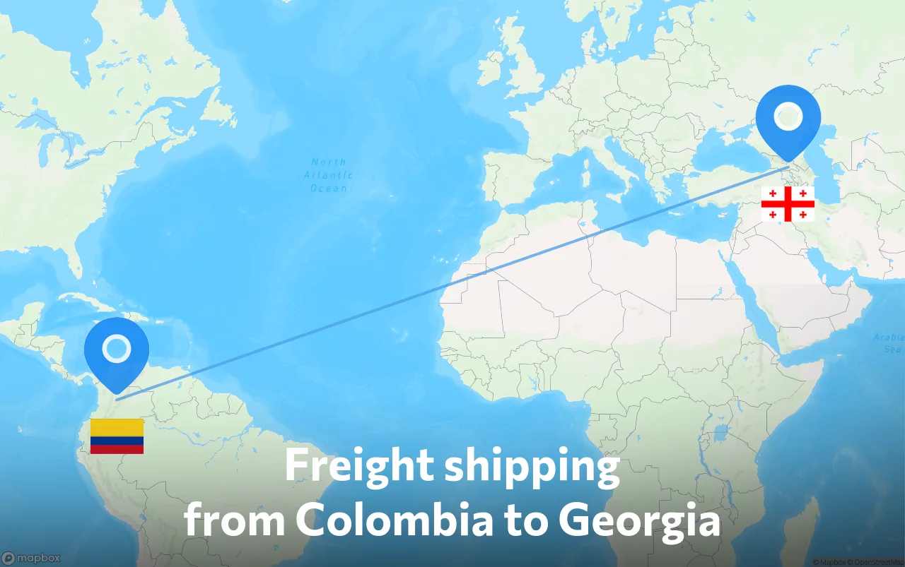 Shipping route from Colombia to Georgia