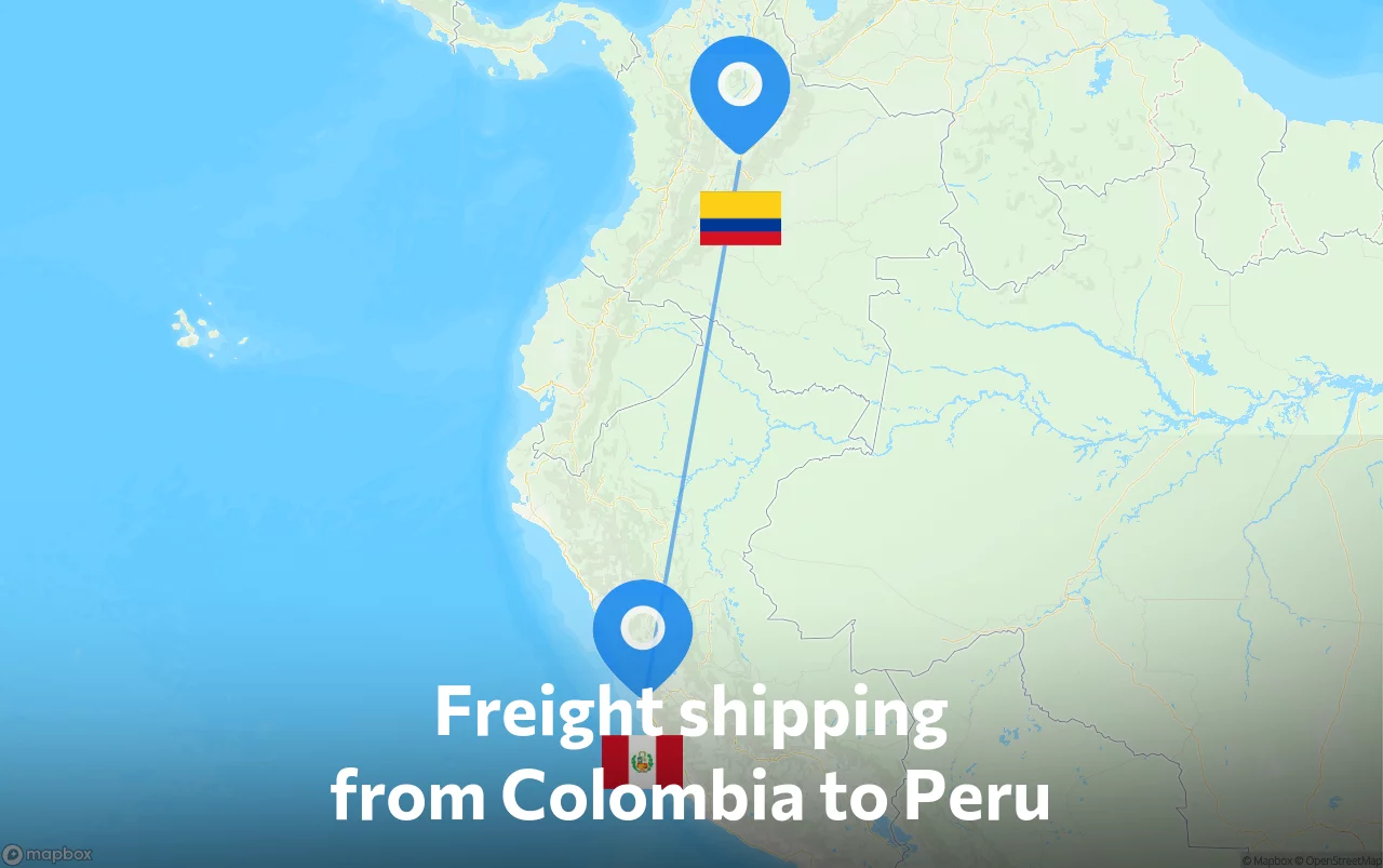 Shipping route from Colombia to Peru