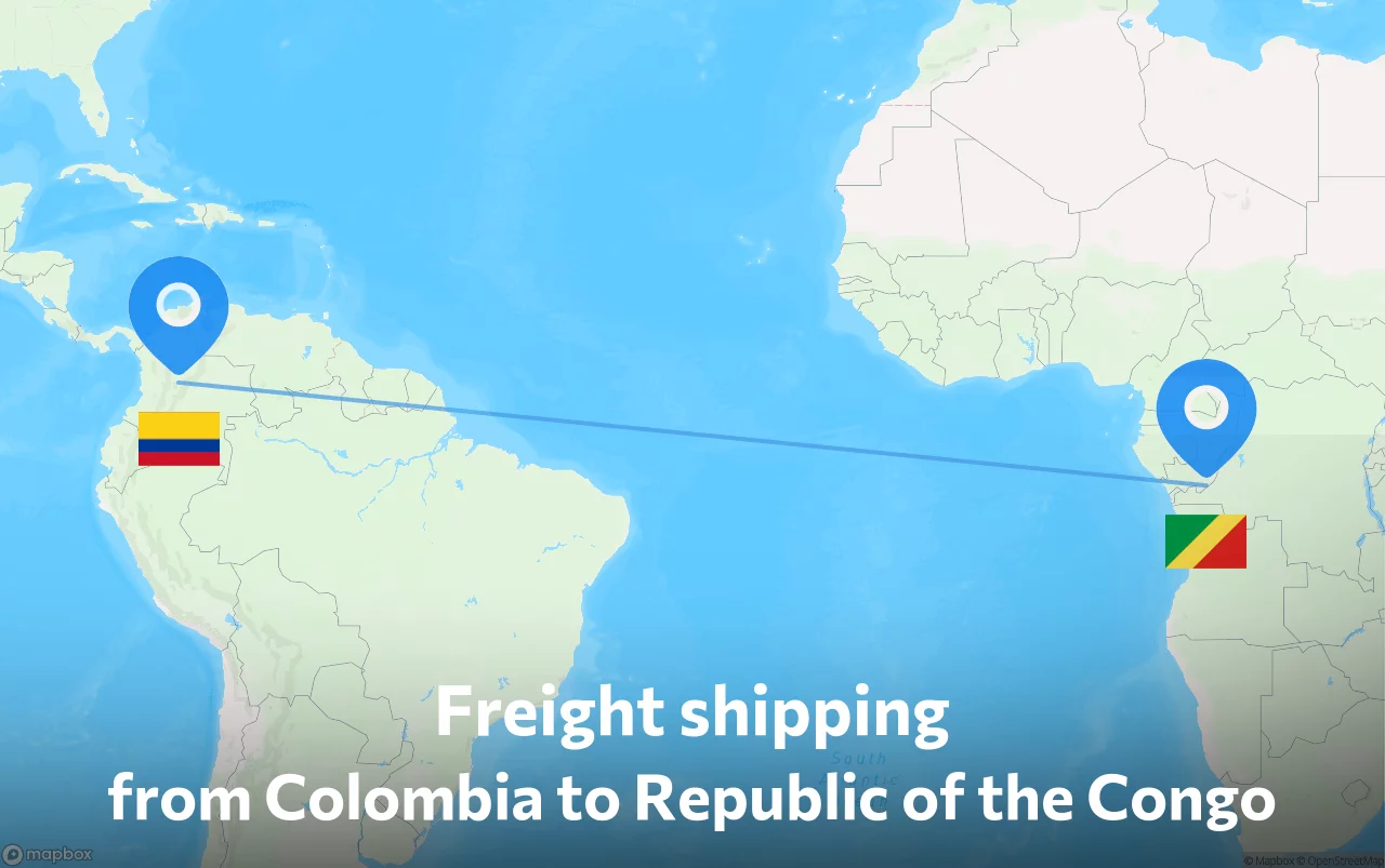 Shipping route from Colombia to Republic of the Congo