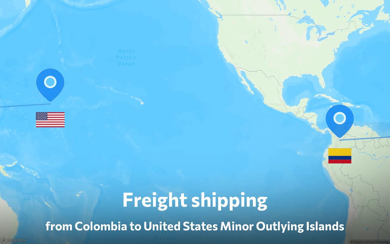 Shipping route from Colombia to United States Minor Outlying Islands