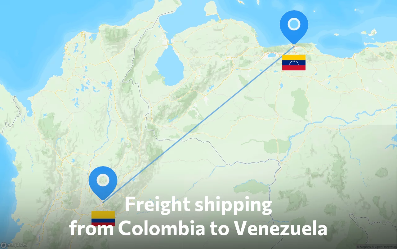 Shipping route from Colombia to Venezuela