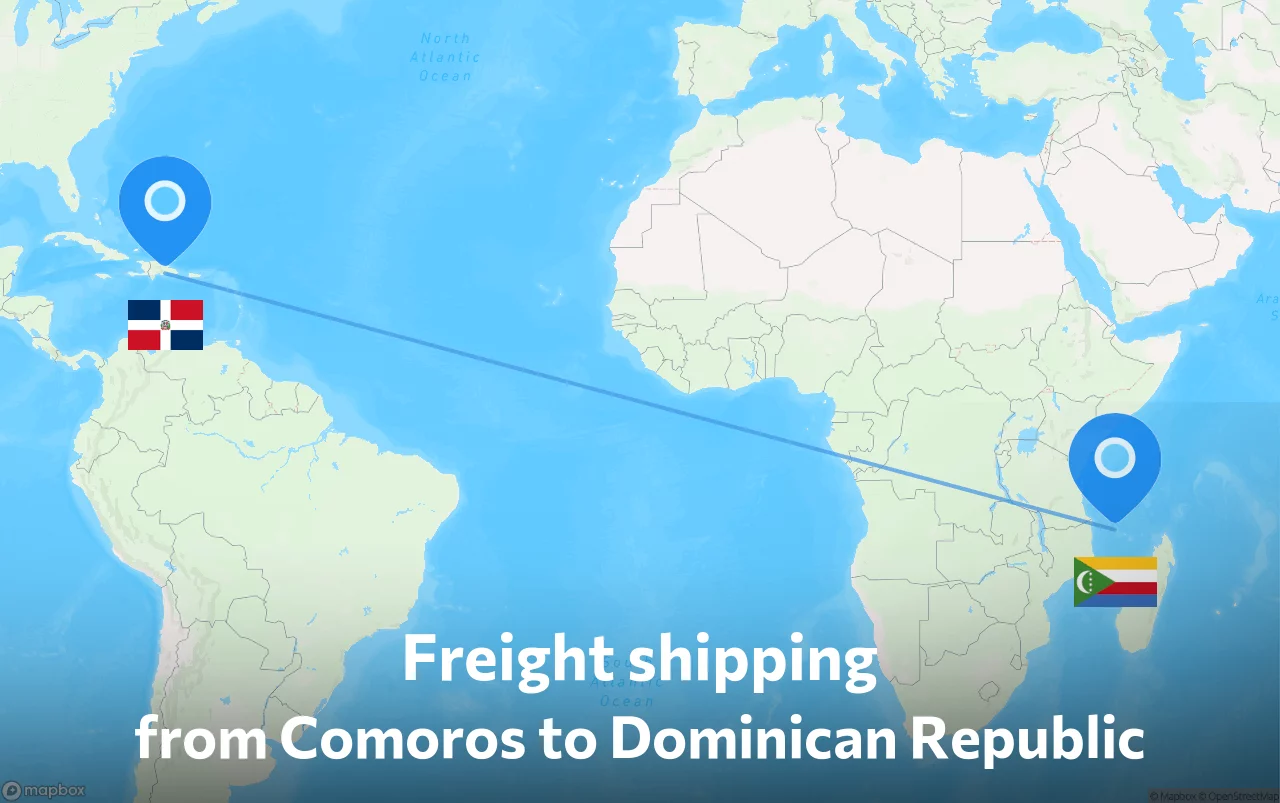 Shipping route from Comoros to Dominican Republic