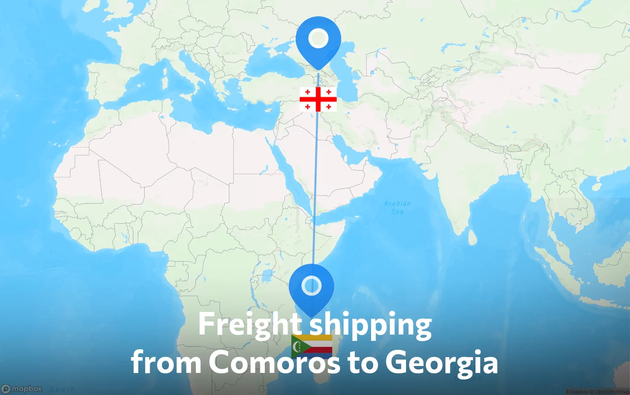 Shipping route from Comoros to Georgia