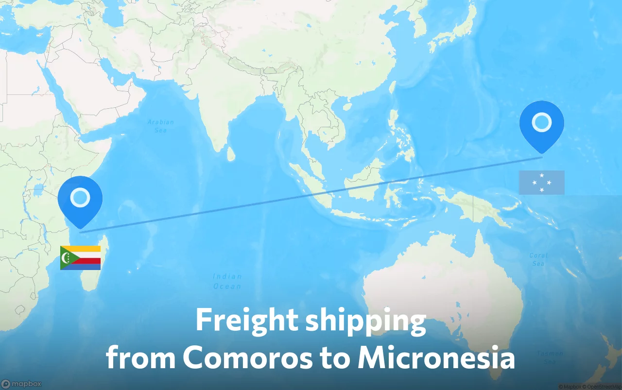 Shipping route from Comoros to Micronesia