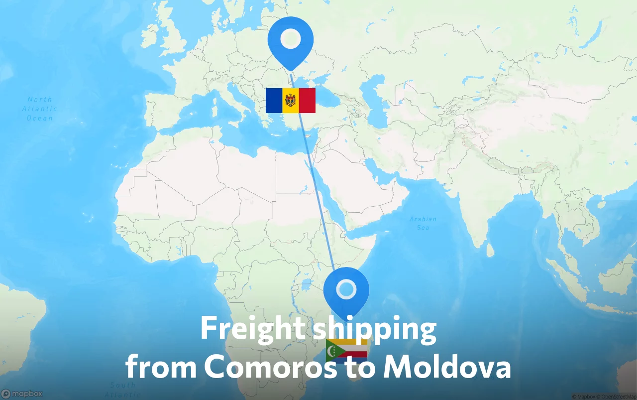 Shipping route from Comoros to Moldova