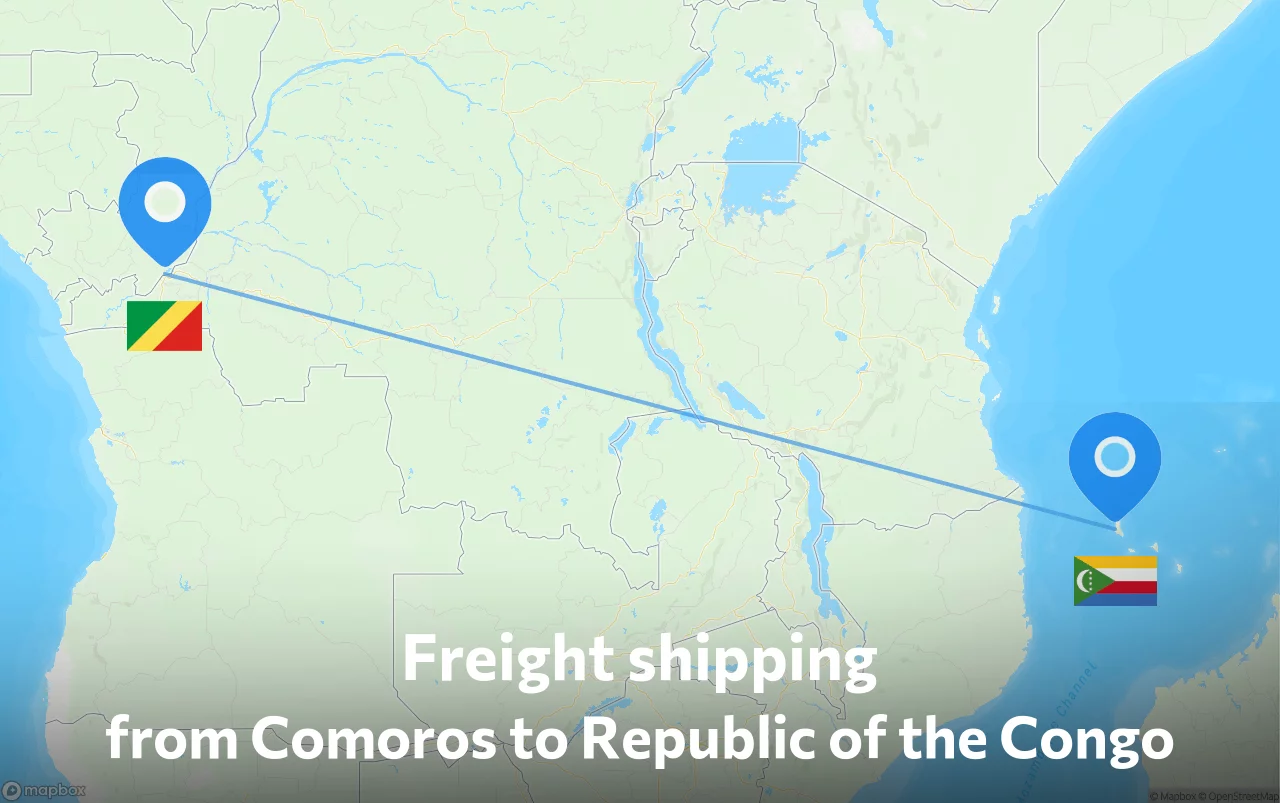 Shipping route from Comoros to Republic of the Congo