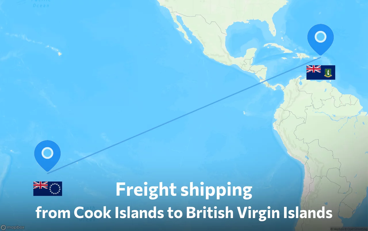 Shipping route from Cook Islands to British Virgin Islands