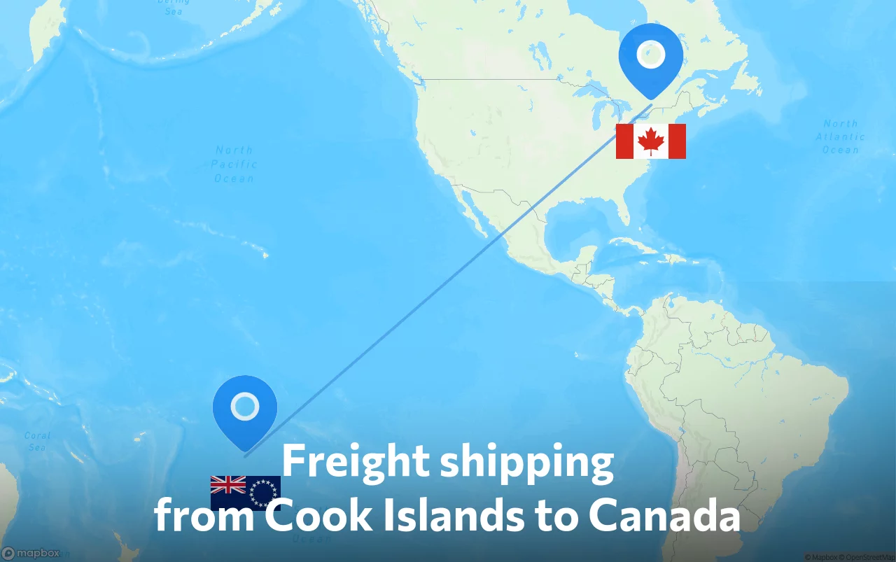 Shipping route from Cook Islands to Canada