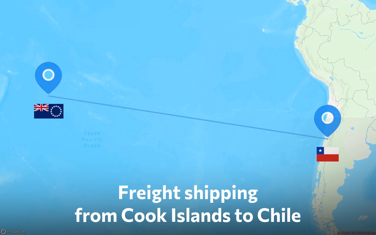 Shipping route from Cook Islands to Chile
