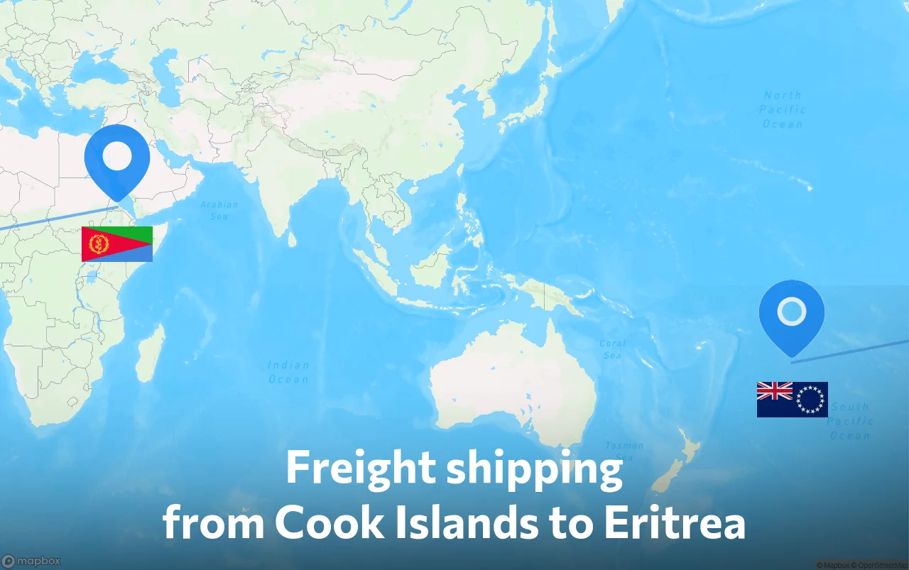 Shipping route from Cook Islands to Eritrea