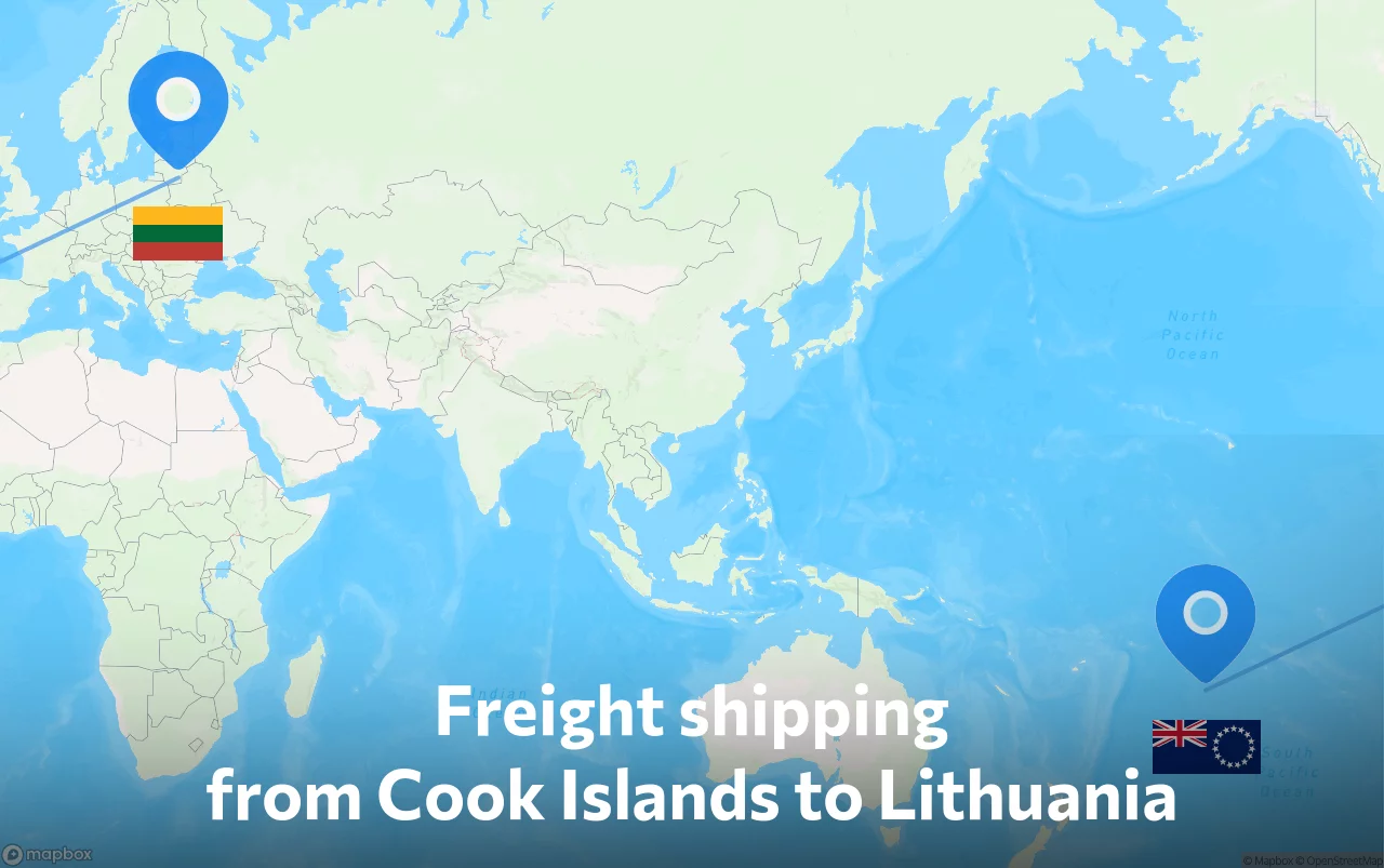 Shipping route from Cook Islands to Lithuania