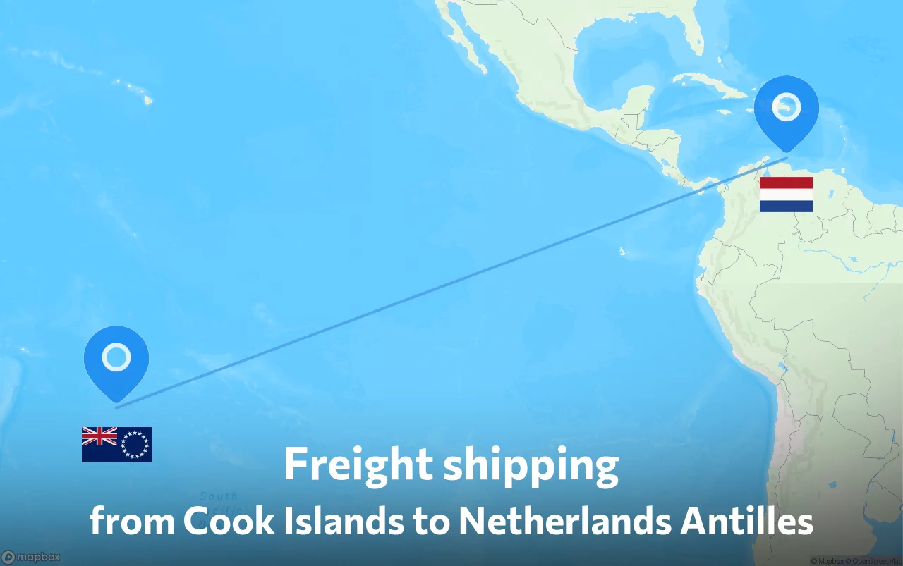 Shipping route from Cook Islands to Netherlands Antilles