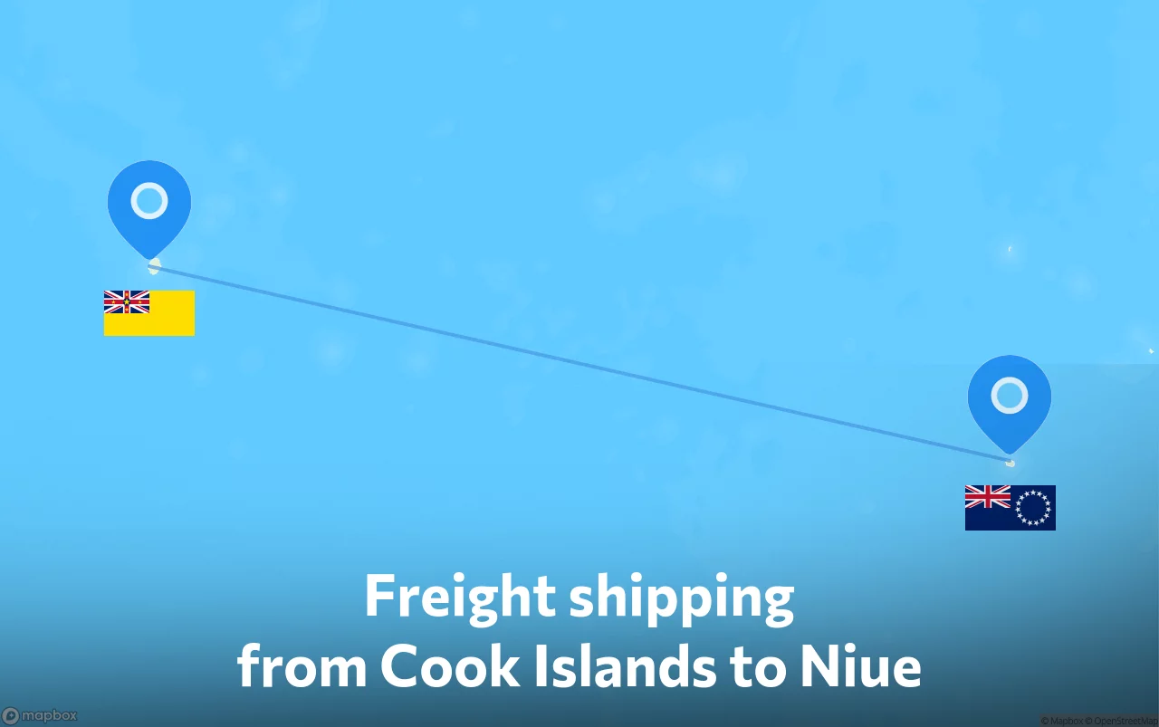 Shipping route from Cook Islands to Niue