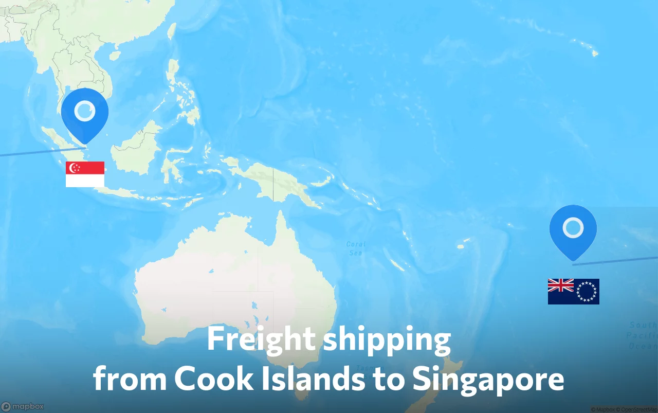 Shipping route from Cook Islands to Singapore