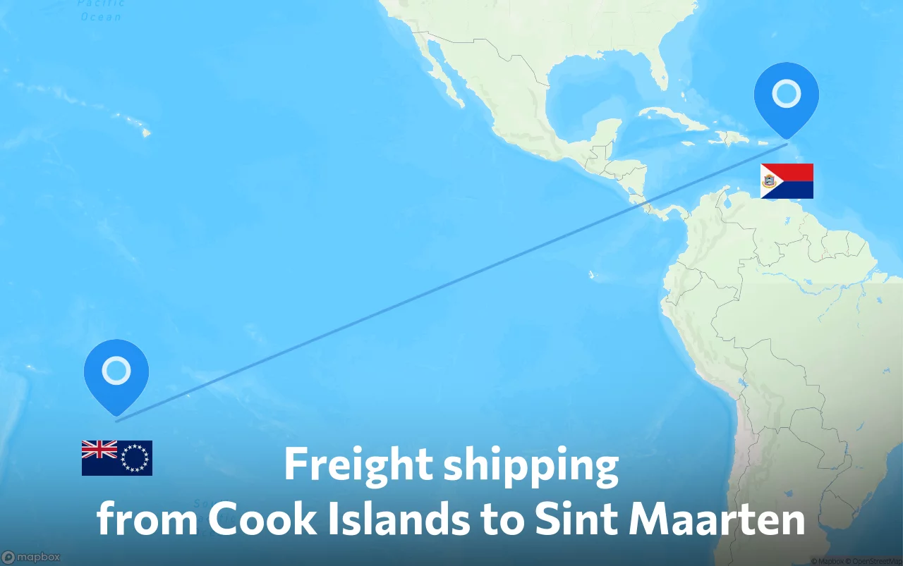 Shipping route from Cook Islands to Sint Maarten