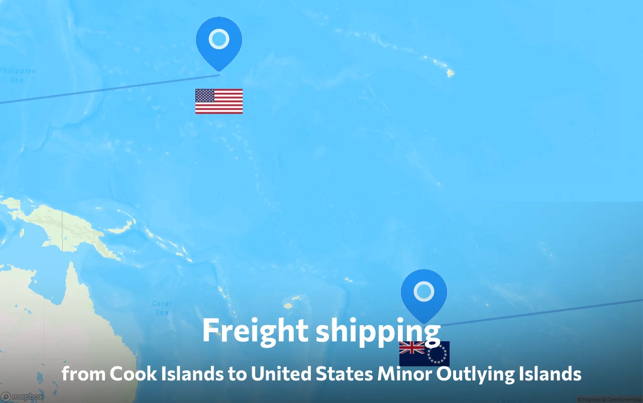 Shipping route from Cook Islands to United States Minor Outlying Islands