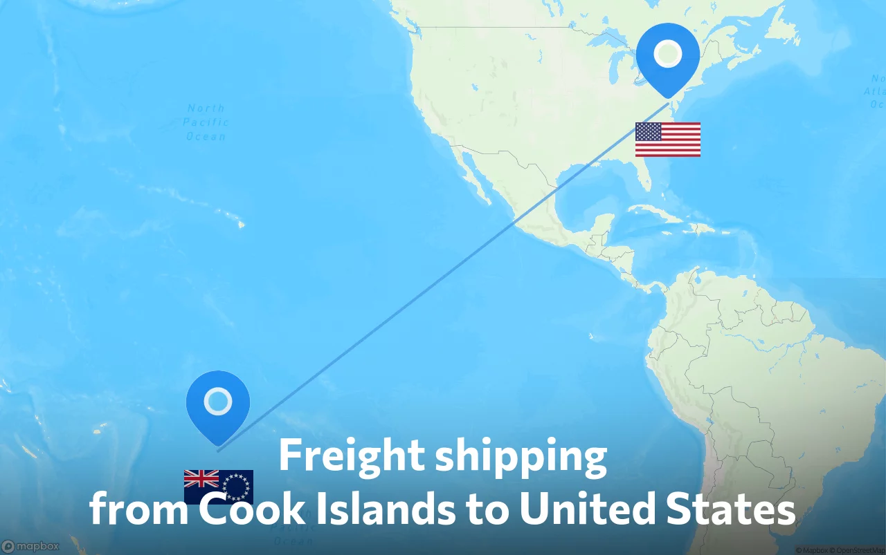 Shipping route from Cook Islands to United States