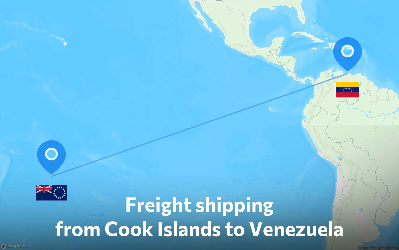 Shipping route from Cook Islands to Venezuela