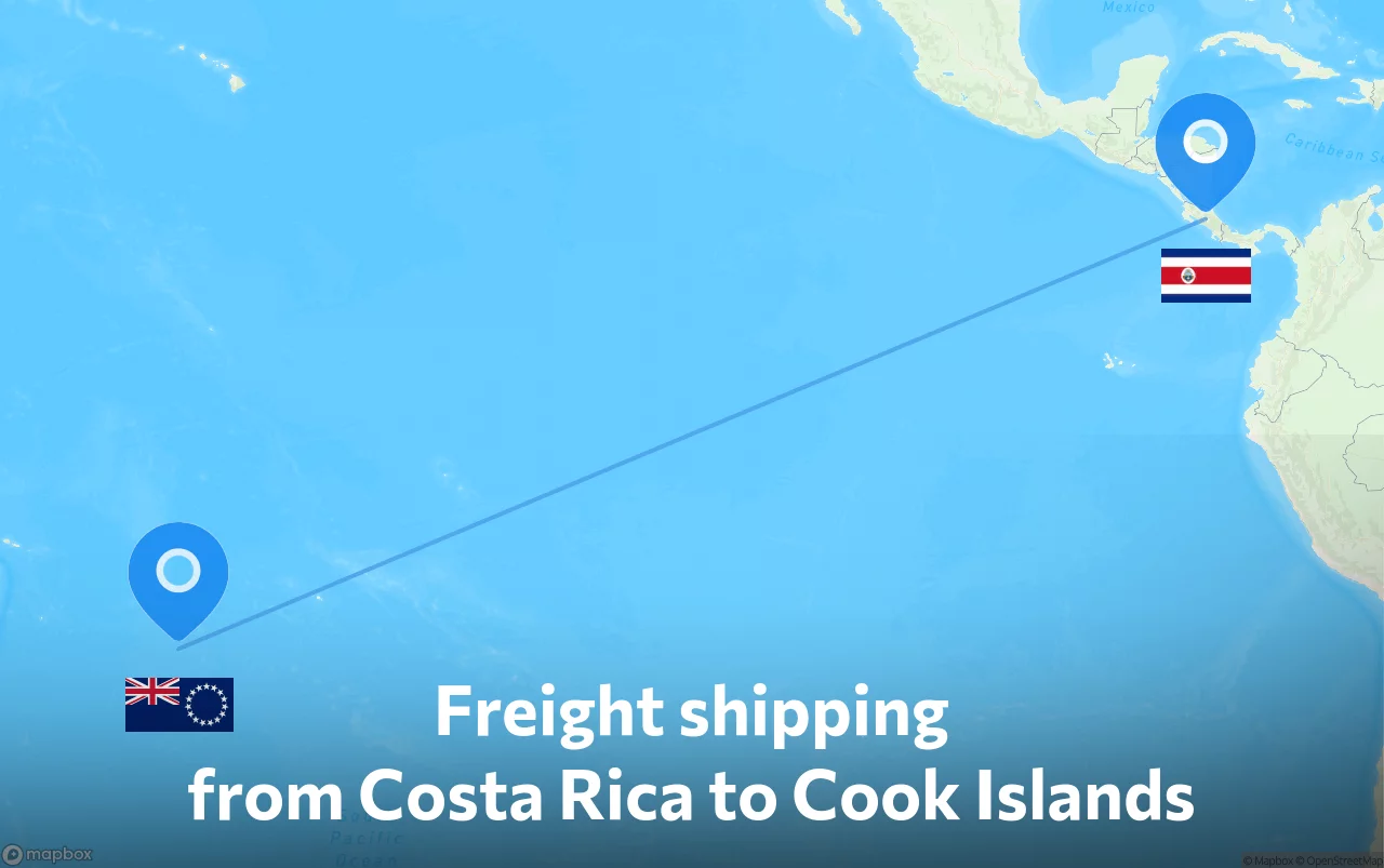 Shipping route from Costa Rica to Cook Islands