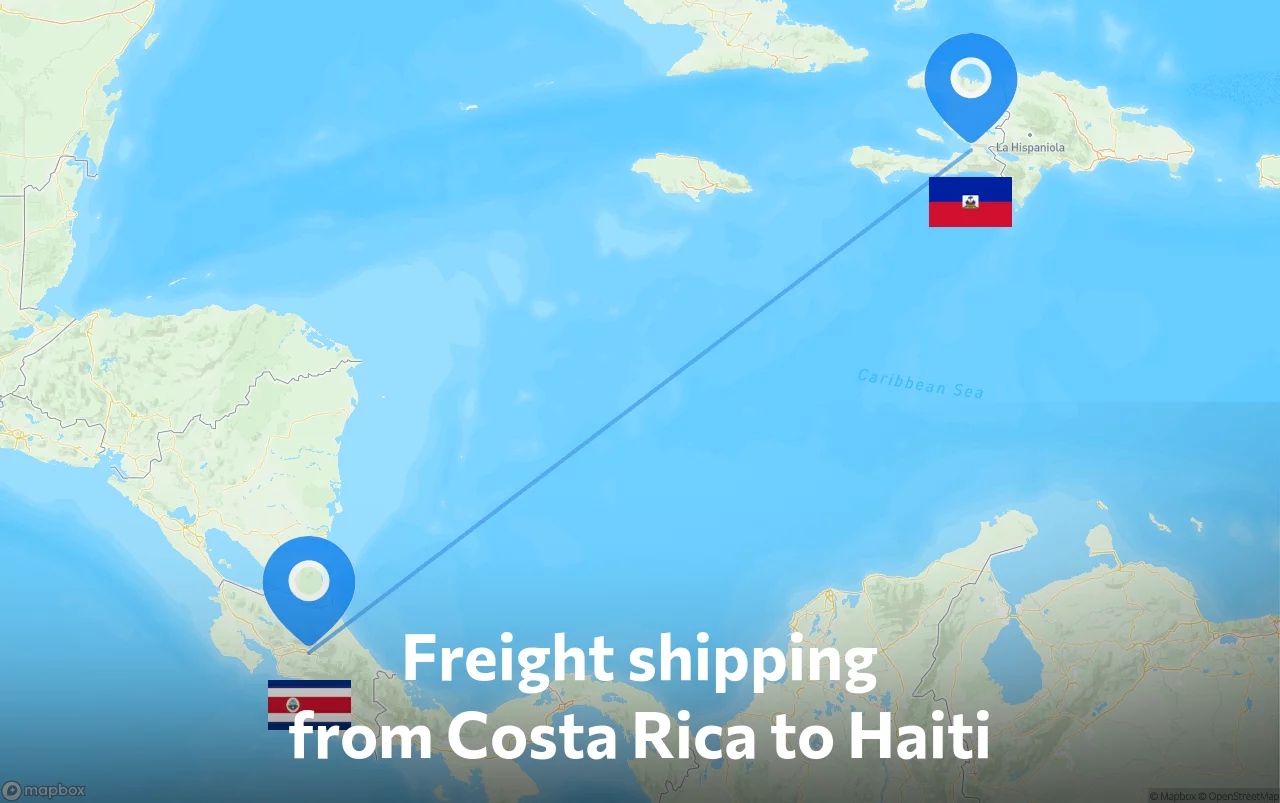 Shipping route from Costa Rica to Haiti