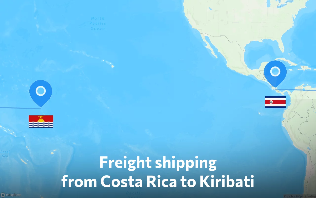 Shipping route from Costa Rica to Kiribati
