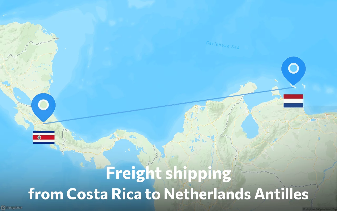 Shipping route from Costa Rica to Netherlands Antilles