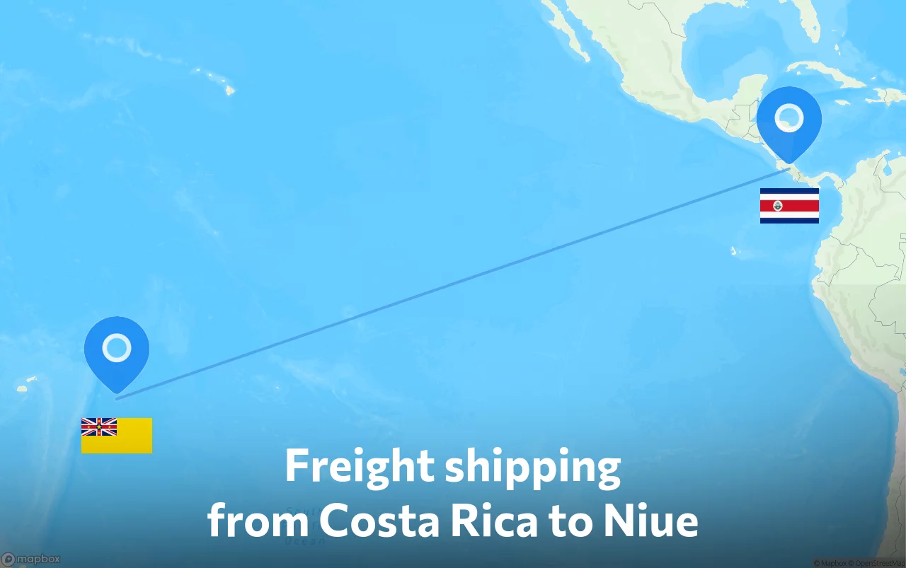 Shipping route from Costa Rica to Niue