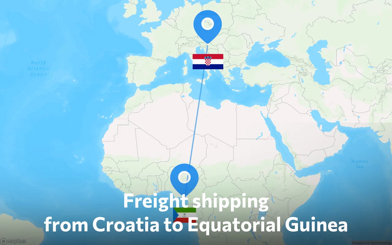 Shipping route from Croatia to Equatorial Guinea