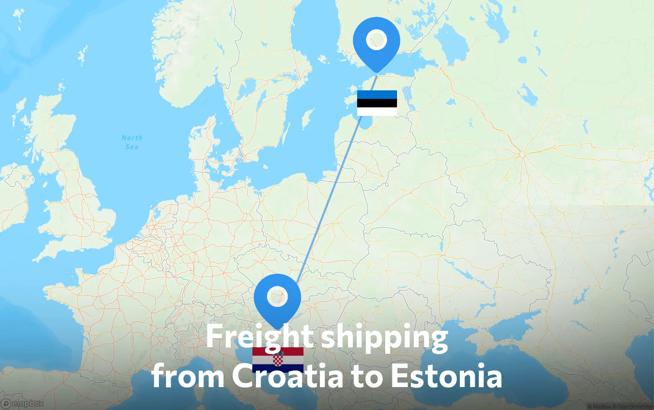 Shipping route from Croatia to Estonia