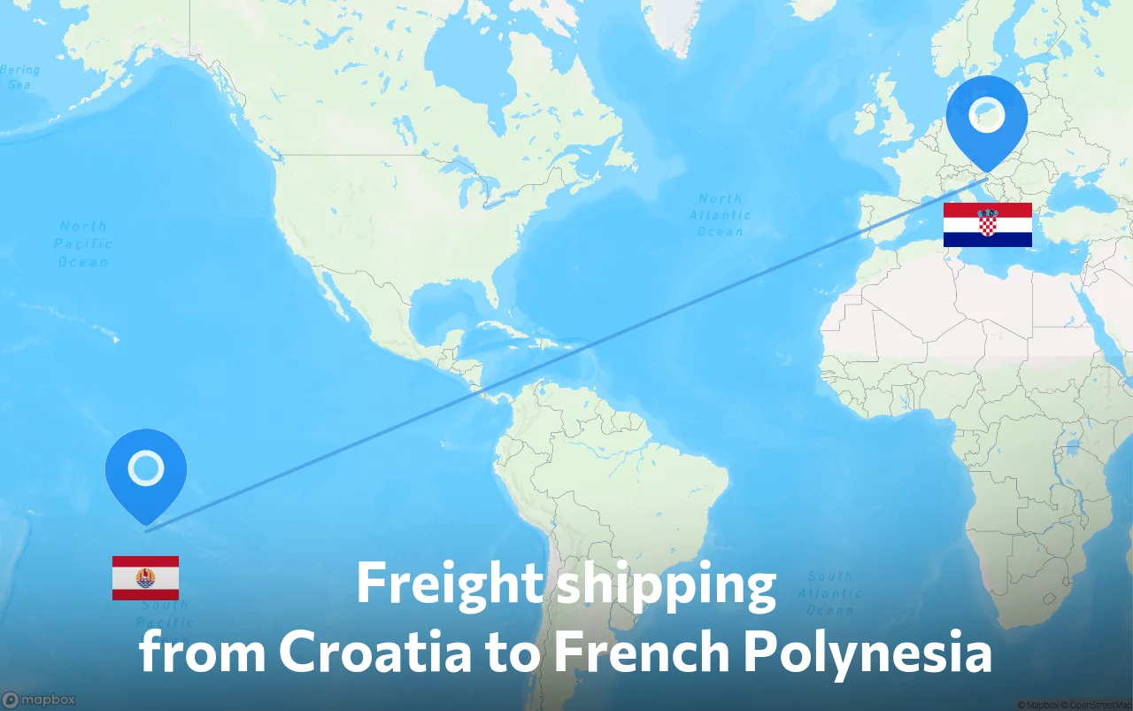 Shipping route from Croatia to French Polynesia