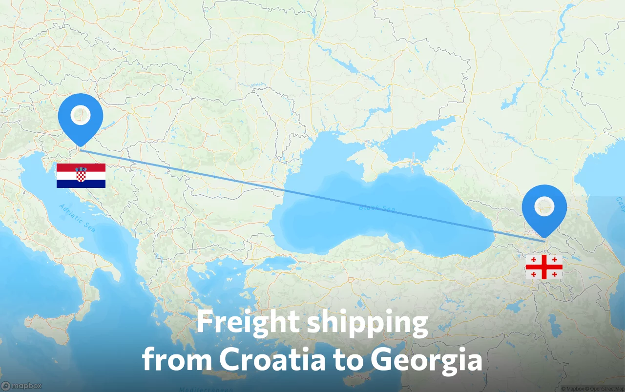 Shipping route from Croatia to Georgia