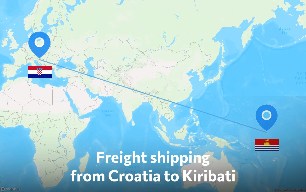 Shipping route from Croatia to Kiribati