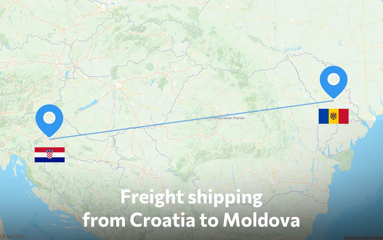 Shipping route from Croatia to Moldova