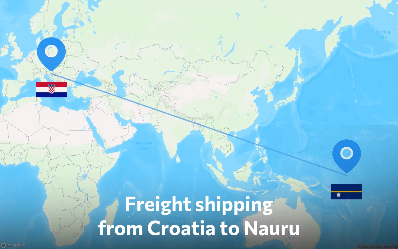 Shipping route from Croatia to Nauru