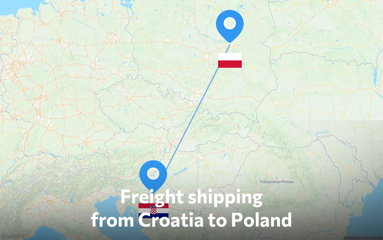 Shipping route from Croatia to Poland