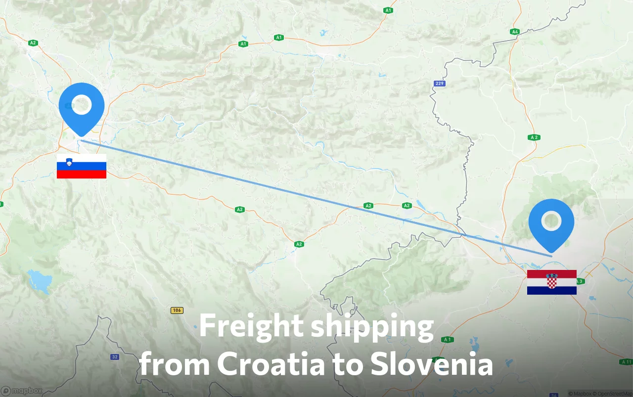 Shipping route from Croatia to Slovenia