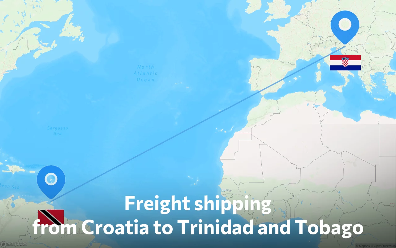 Shipping route from Croatia to Trinidad and Tobago