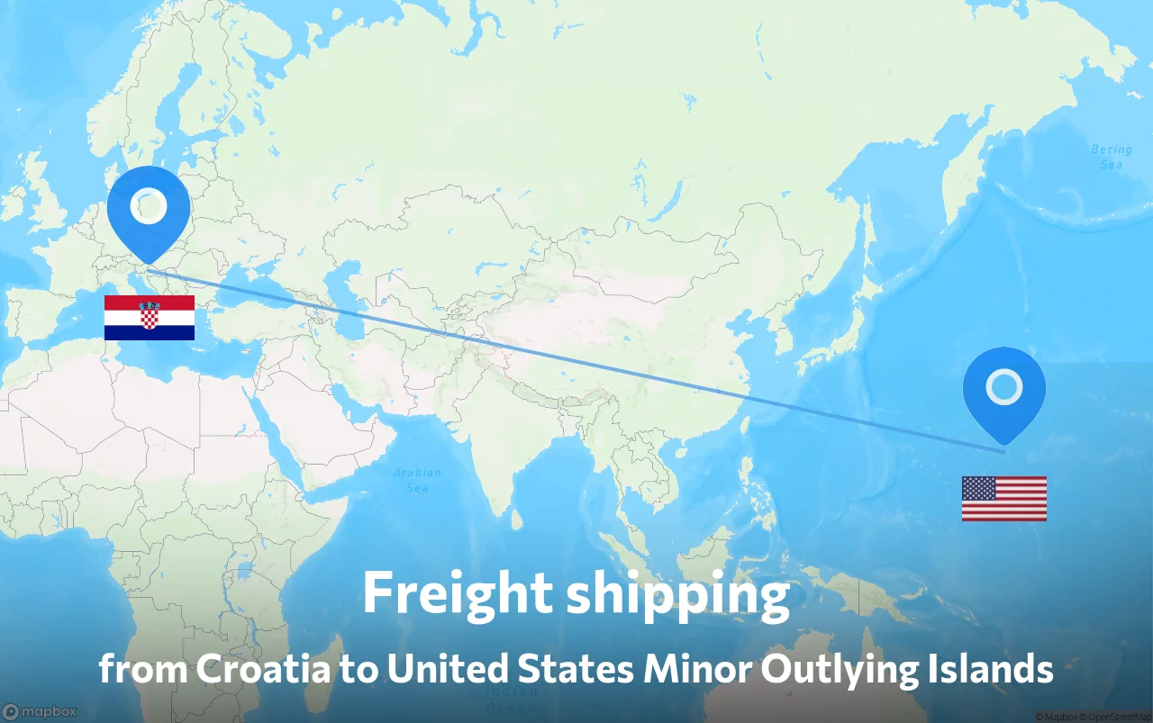 Shipping route from Croatia to United States Minor Outlying Islands