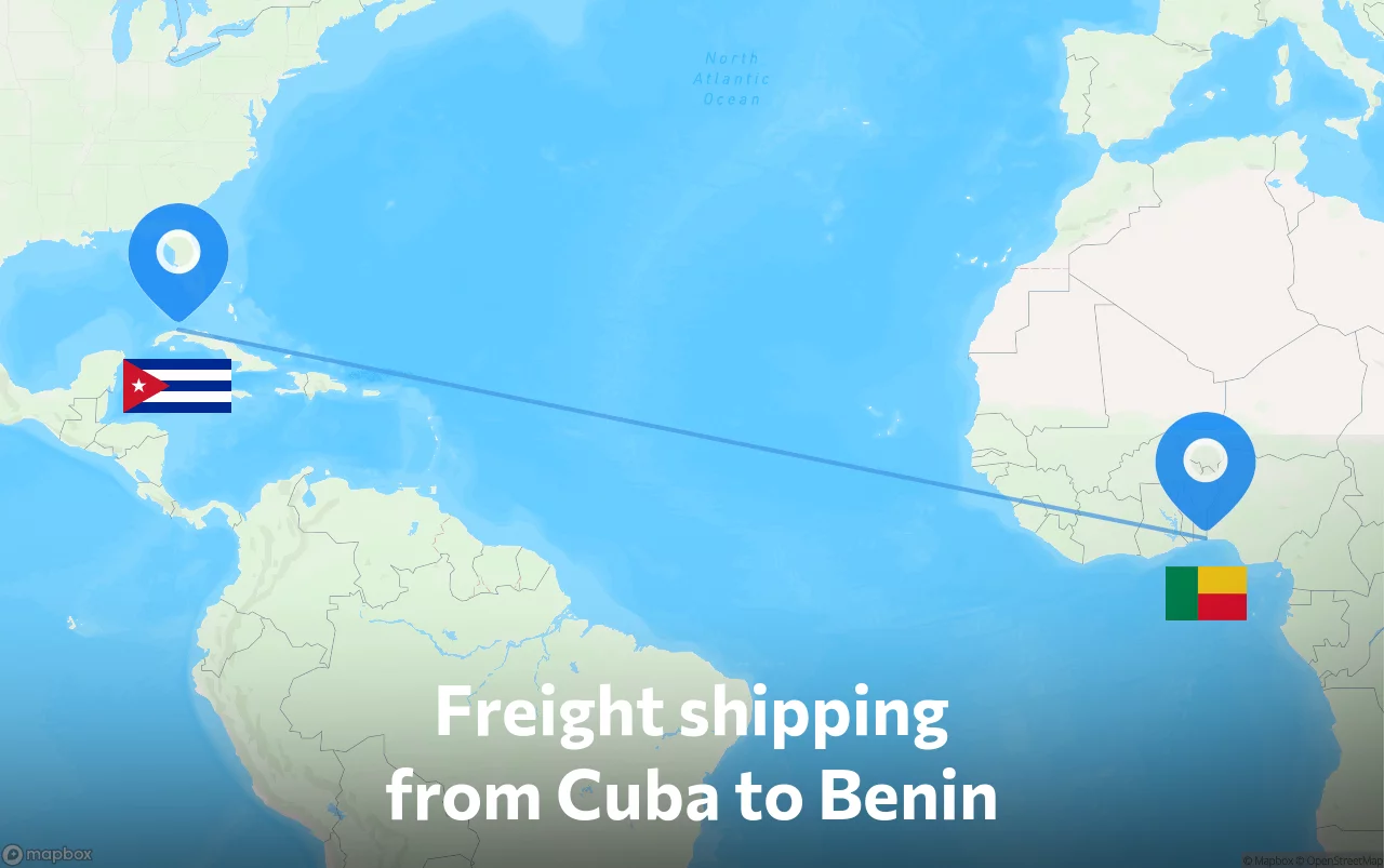 Shipping route from Cuba to Benin