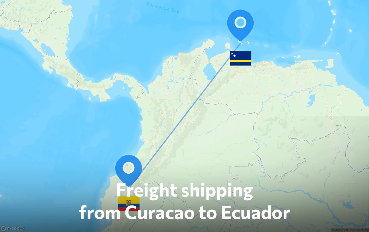Shipping route from Curacao to Ecuador