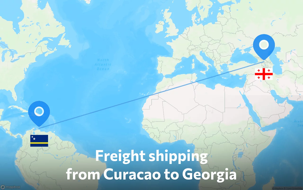 Shipping route from Curacao to Georgia