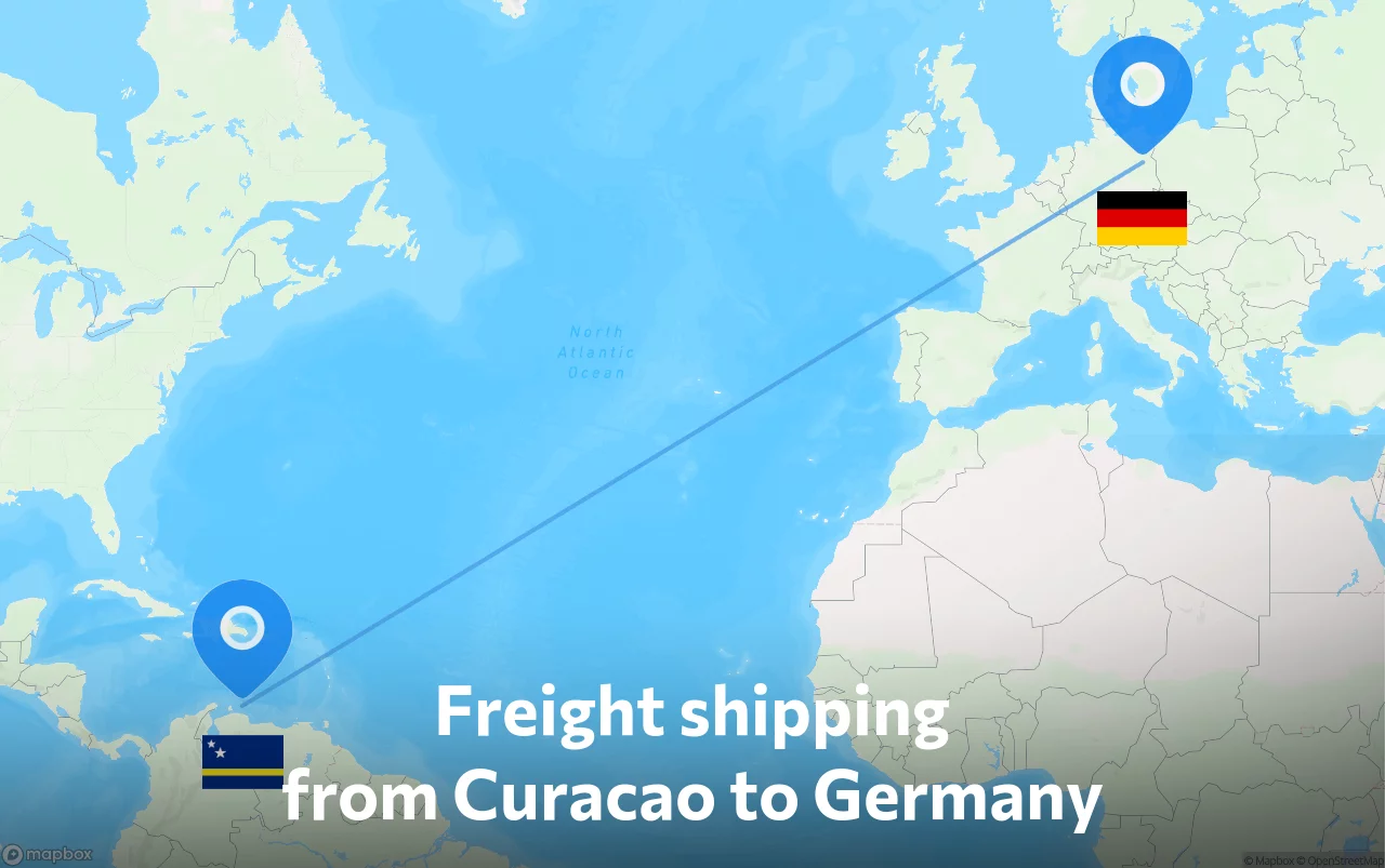 Shipping route from Curacao to Germany