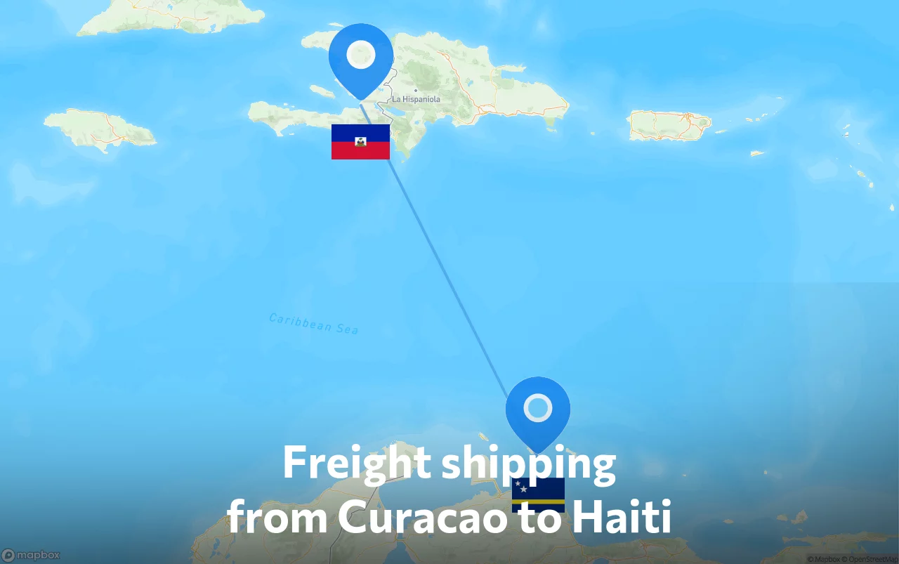 Shipping route from Curacao to Haiti