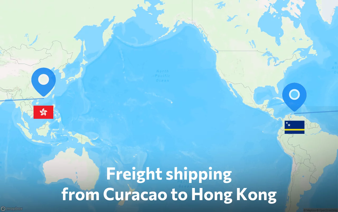 Shipping route from Curacao to Hong Kong