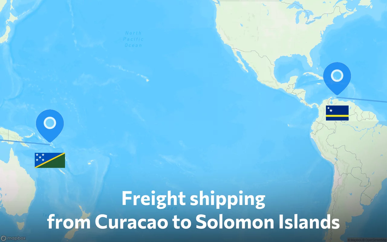 Shipping route from Curacao to Solomon Islands