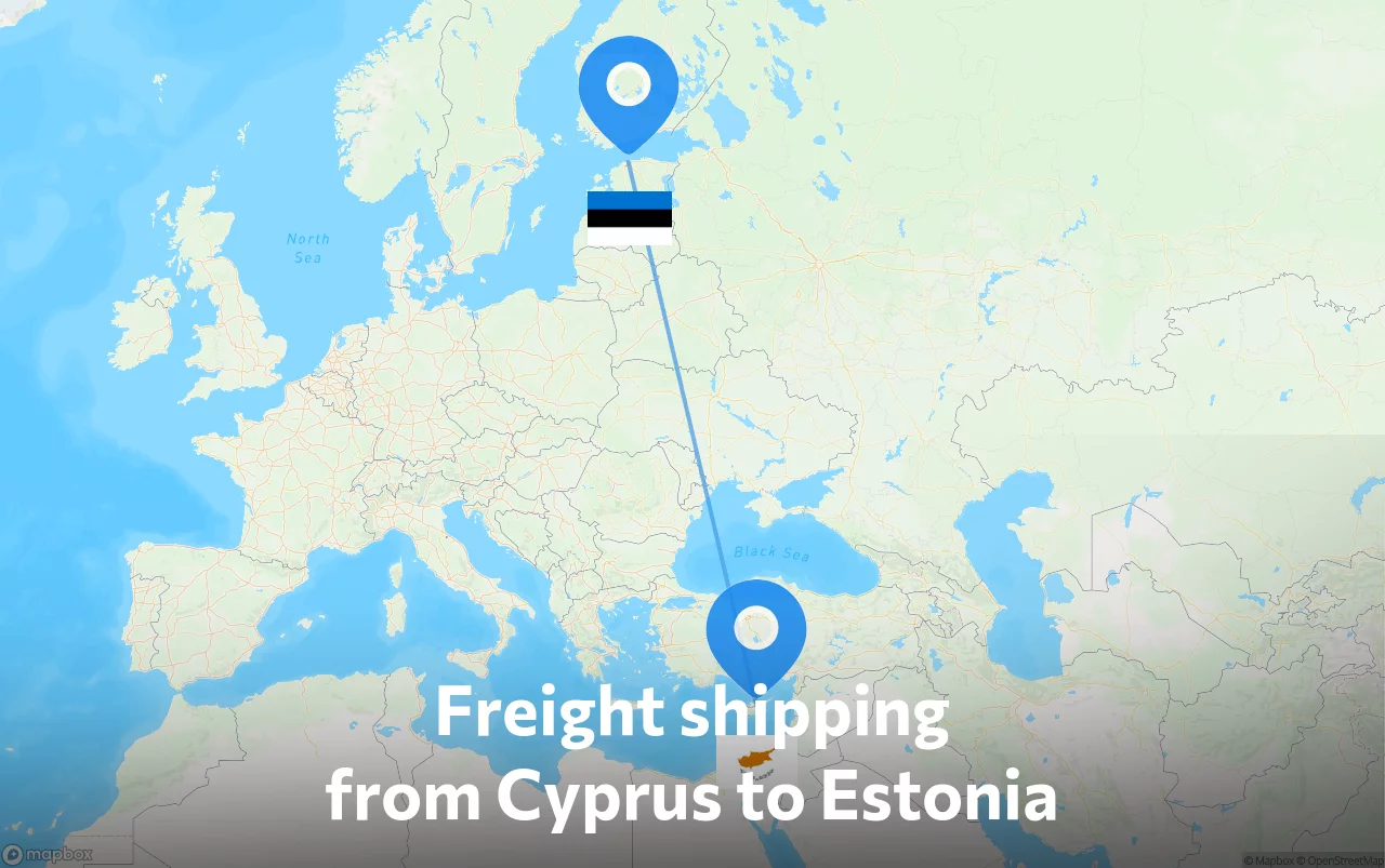 Shipping route from Cyprus to Estonia