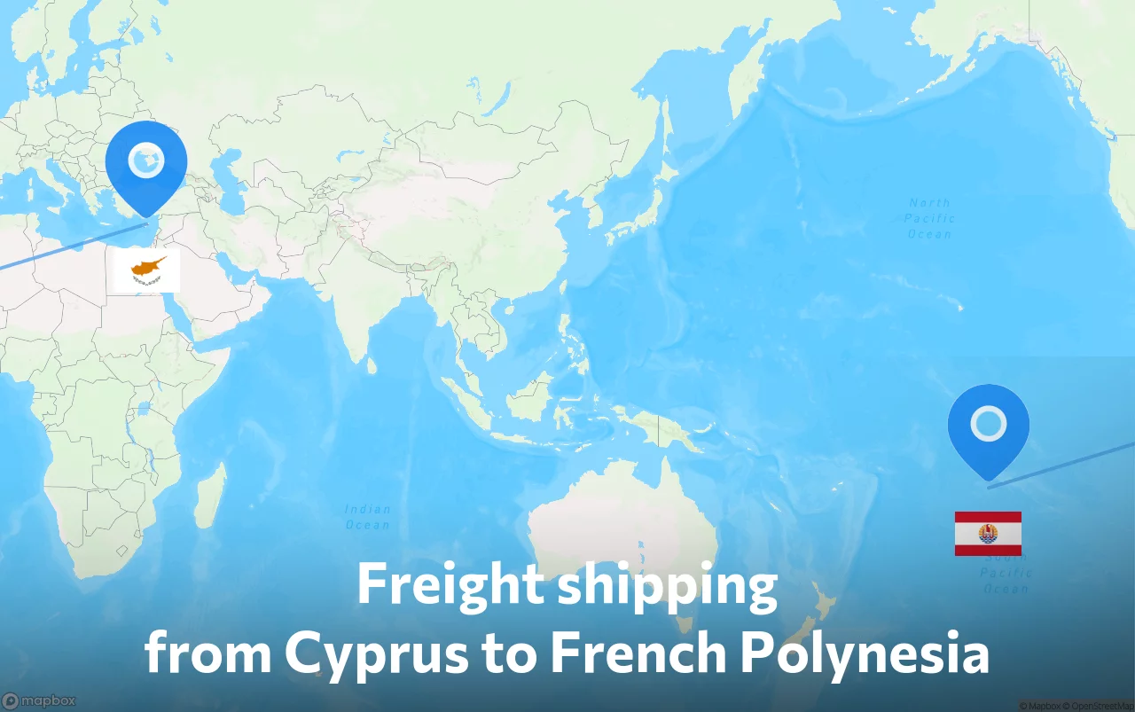 Shipping route from Cyprus to French Polynesia