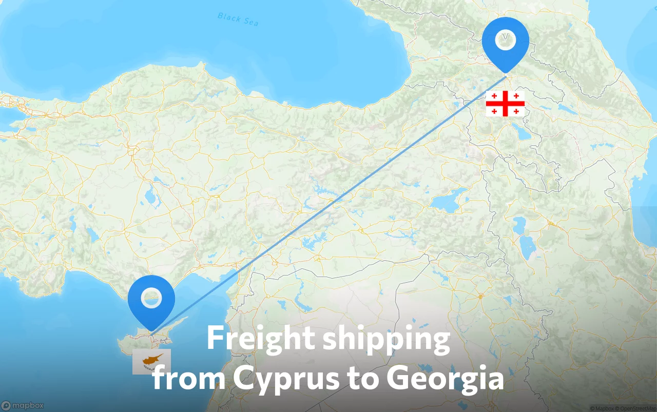 Shipping route from Cyprus to Georgia