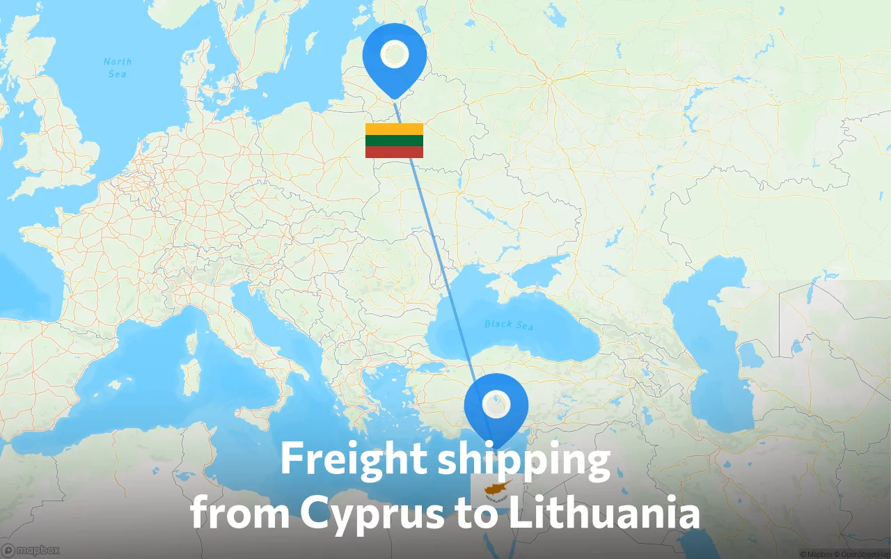 Shipping route from Cyprus to Lithuania