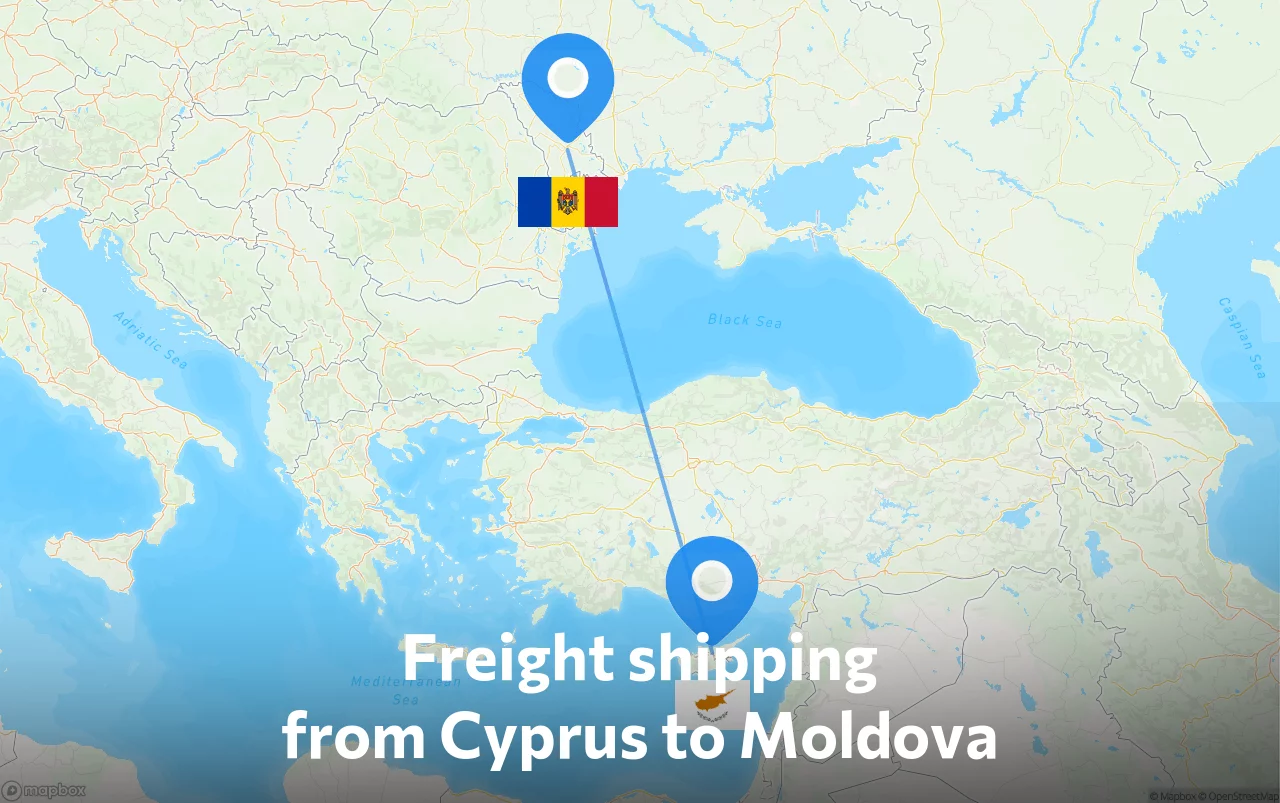 Shipping route from Cyprus to Moldova